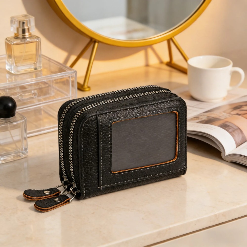 Minimalist Exquisite Solid Multiple Pockets Card Holder Women's Retro Coin Purse