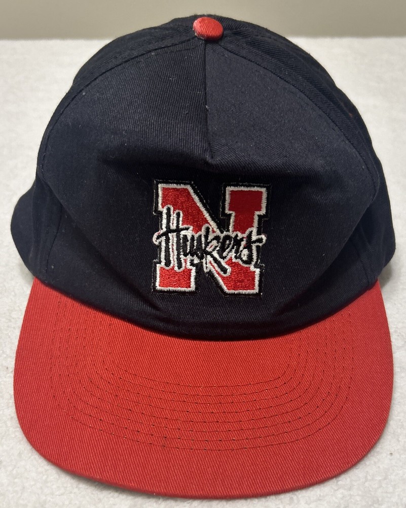 Nebraska Huskers Hat Cap Snapback Vintage 90s Red Black Adjustable Retro College
