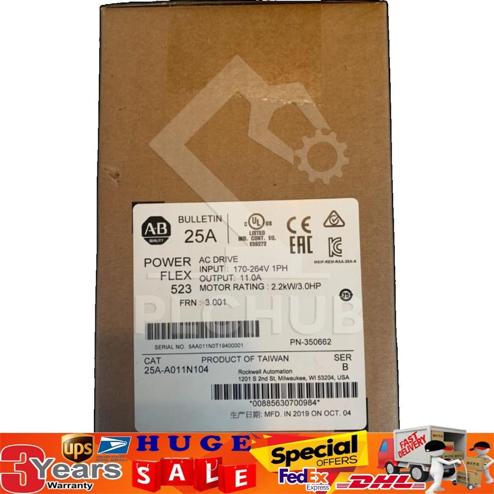 New Allen-Bradley 25A-A011N104 PowerFlex 525 AC Drive 25AA011N104