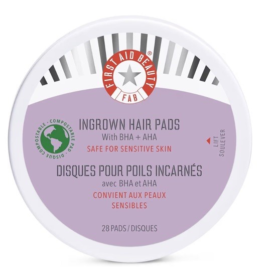 FIRST AID BEAUTY Ingrown Hair Pads with BHA & AHA 28 Pads FAB ~NEW/SEALED~