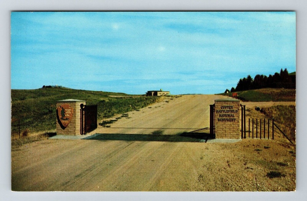 Custer Battlefield National Monument MT-Montana, Entrance, Vintage Postcard
