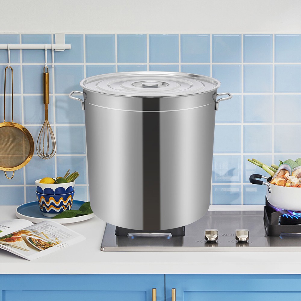 50L Stainless Steel Stock Pot with Basket for Kitchen Cooking  