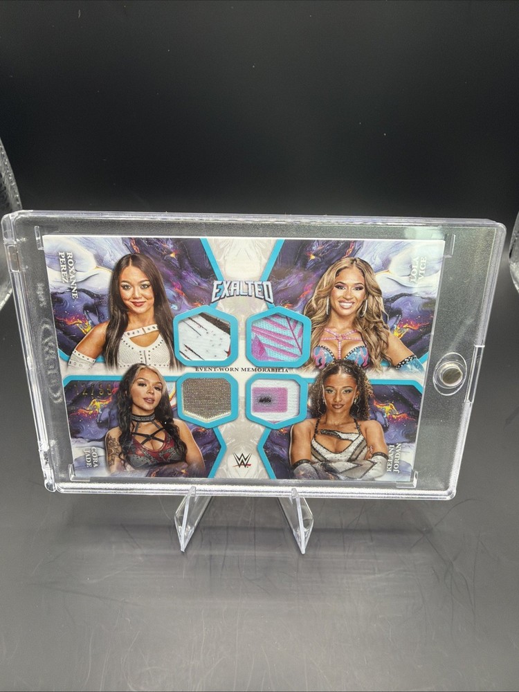 WWE Exalted Quad Relic Roxanne Perez Lola Vice Cora Jade Kelani Jordan /99