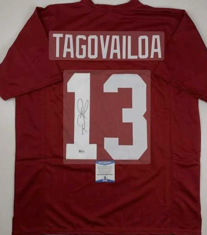 Tua Tagovailoa Signed Alabama Crimson Tide NCAA Football Jersey