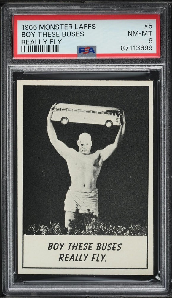 1966 Monster Laffs Boy These Buses Really Fly #5 PSA 8