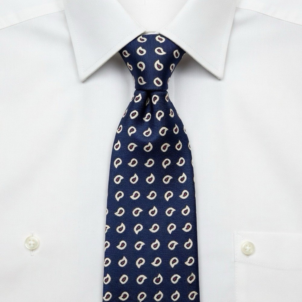 Vintage Polo Ralph Lauren Silk Necktie Mens Navy Blue Paisley Designer Tie