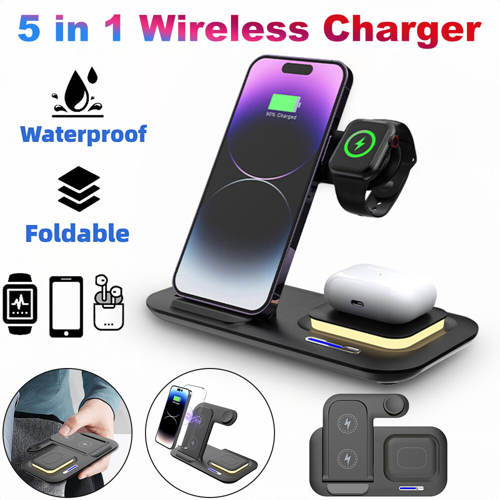 5 In1 Magnetic Wireless Charger Dock Station For Apple Watch Ultra 9 8 iPhone 16