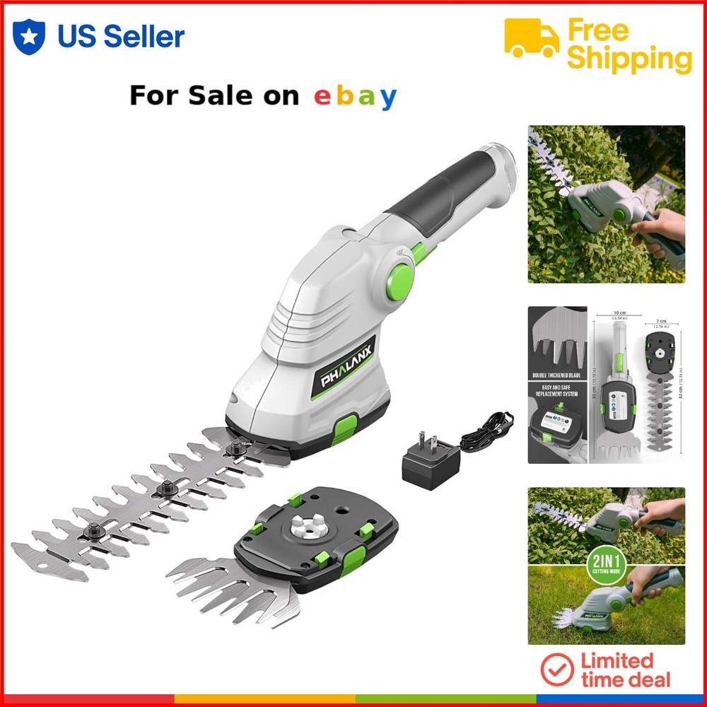 2-in-1 Cordless Grass Shears & Hedge Trimmer with Lithium-Ion Battery for Easy Garden Care