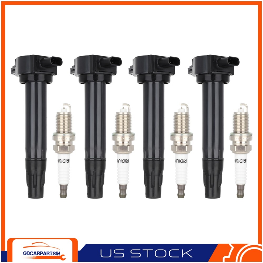 4-Pack Ignition Coil & Spark Plug Set for 2.4L L4 Dodge Chrysler Models