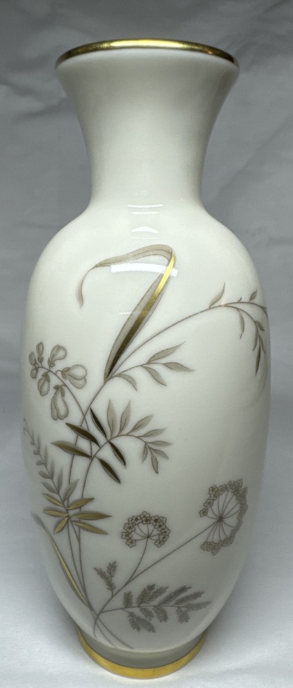 VTG Johann Haviland Bavaria Germany MINI Floral Porcelain Vase Gold Trim 6.5”