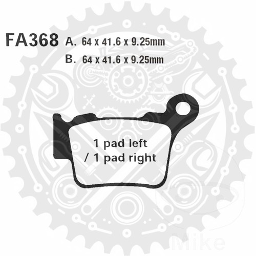 EBC EPFA368HH Sintered Brake Pads for Husqvarna FC 450 2014-2024