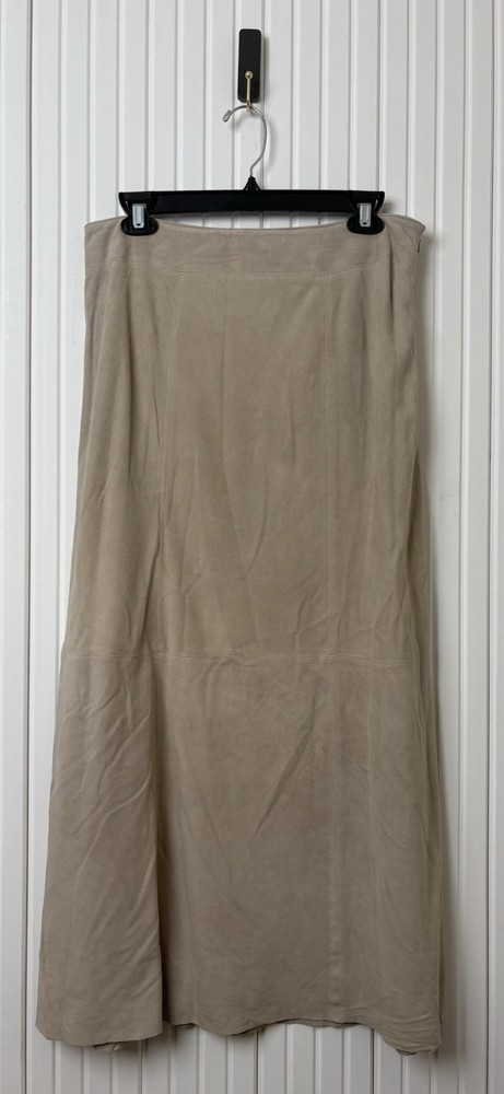 Vtg Leather Suede Straight Patchwork Maxi Skirt 8 Western Festival Stagecoach