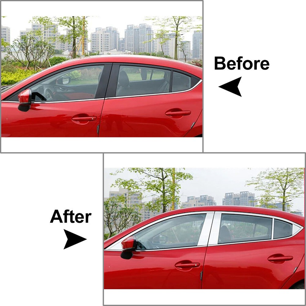 Door Window Pillar Post Cover Trim Kit For Mazda 3 Axela 2014-2018 US