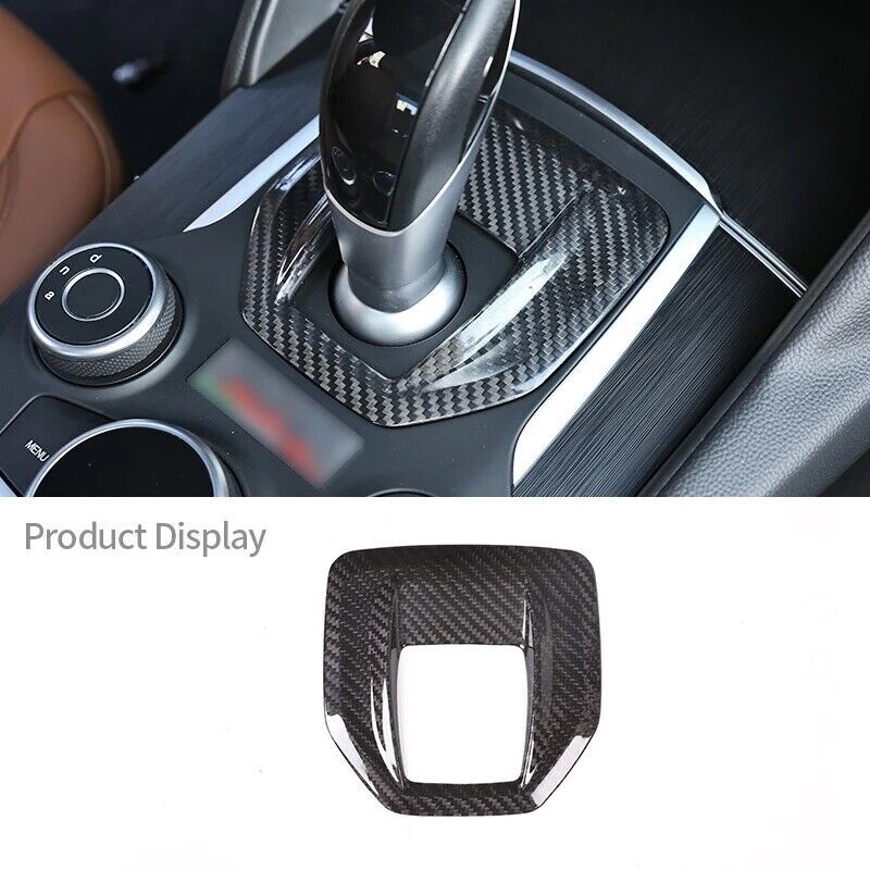 For Alfa Romeo Giulia Stelvio 2017-2019 Carbon Fiber Car Center Gear Shift Trims