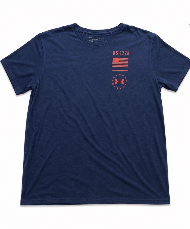 Under Armour HeatGear Freedom Flag Men's XL Navy Blue Graphic T-Shirt Patriotic