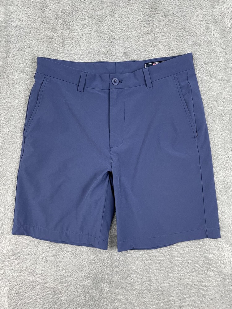 Vineyard Vines Breaker Shorts Mens 32 Blue Stretch Chino Golf 8 Inseam