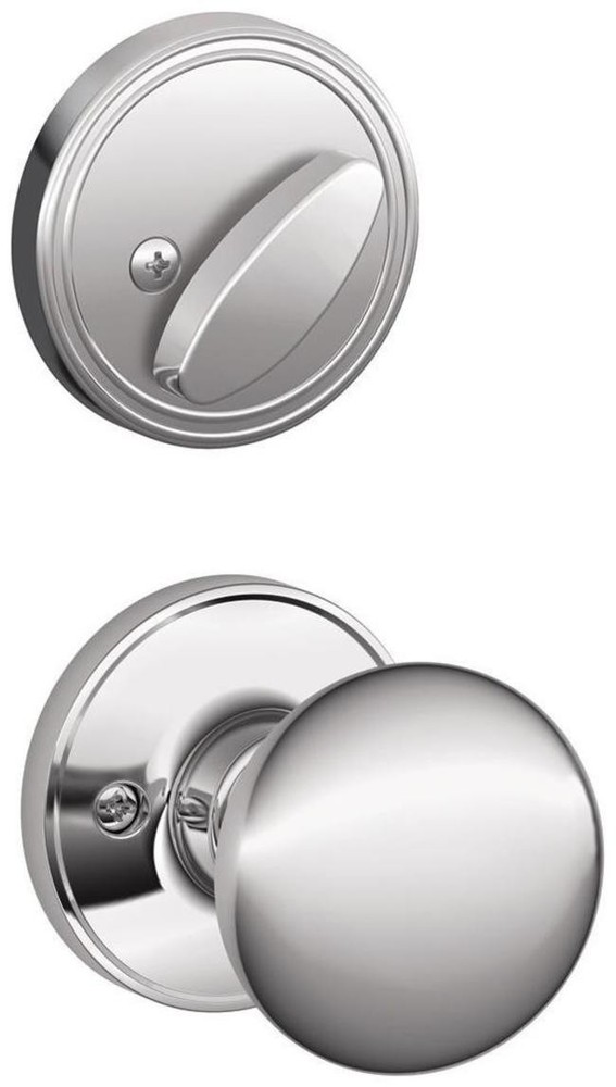 Schlage JH59-STR Chrome Single Cylinder Keyed Entry Interior Pack  