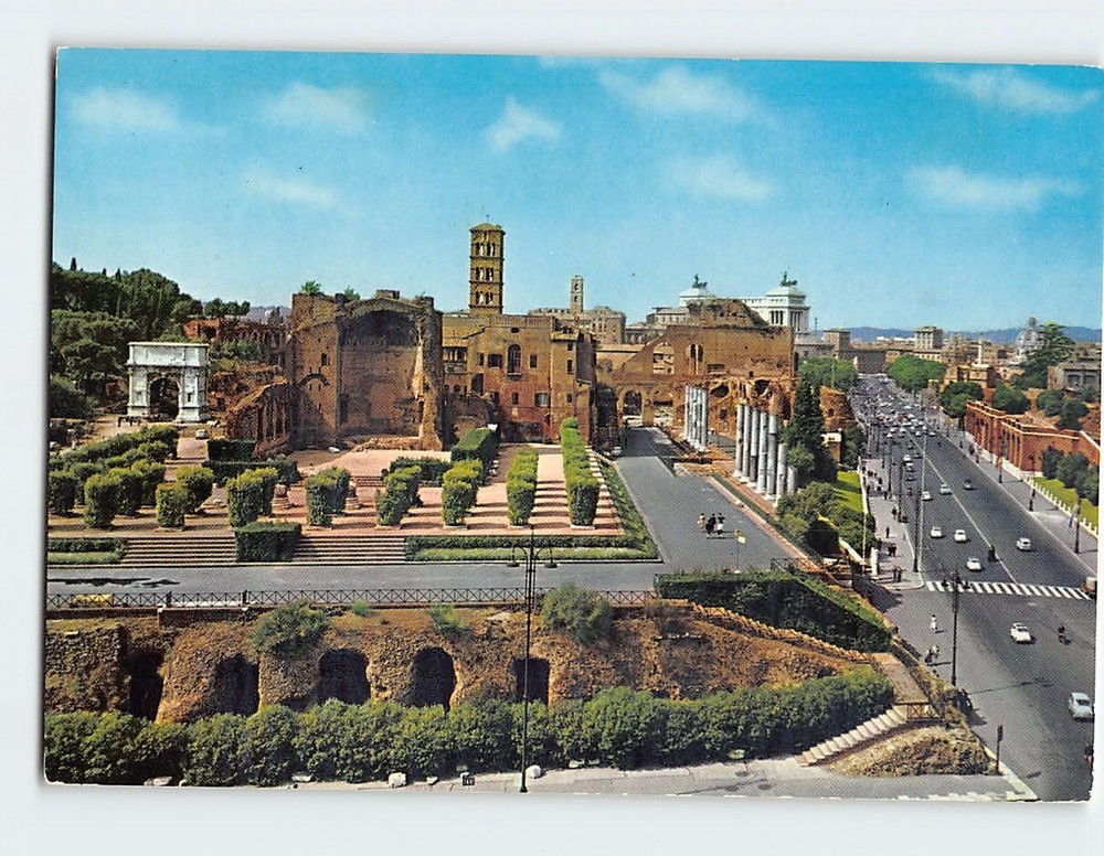 Postcard Via dei Fori Imperiali Rome Italy
