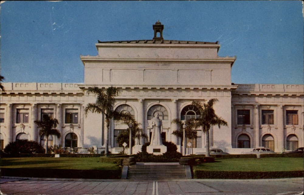 Ventura California County Court House Fr Junipero Serra mailed 1963 postcard