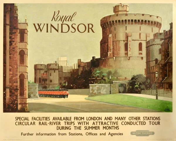 Royal Windsor British Rail England Vintage Travel Poster Print