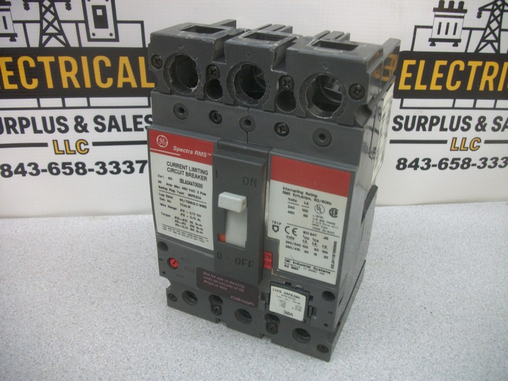 Ge Spectra Sela Circuit Breaker Sela24At0030 30Amp 480Volt 2Pole W/30A Trip