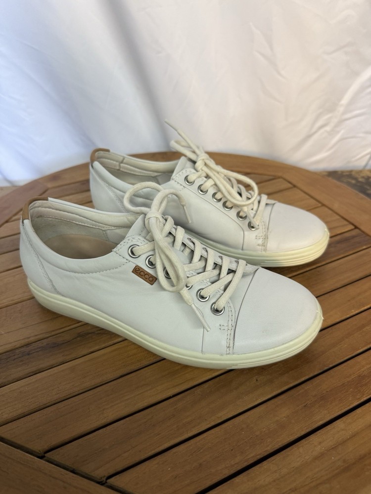 Ecco Women’s Size 36 EU | 5 US White Soft 7 Leather Casual Sneakers Shoes