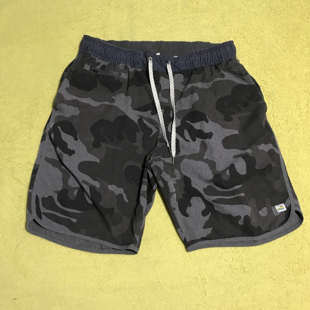 Vuori Banks Shorts Grey Camo Performance 4 Way Stretch M Medium 30” See Photos