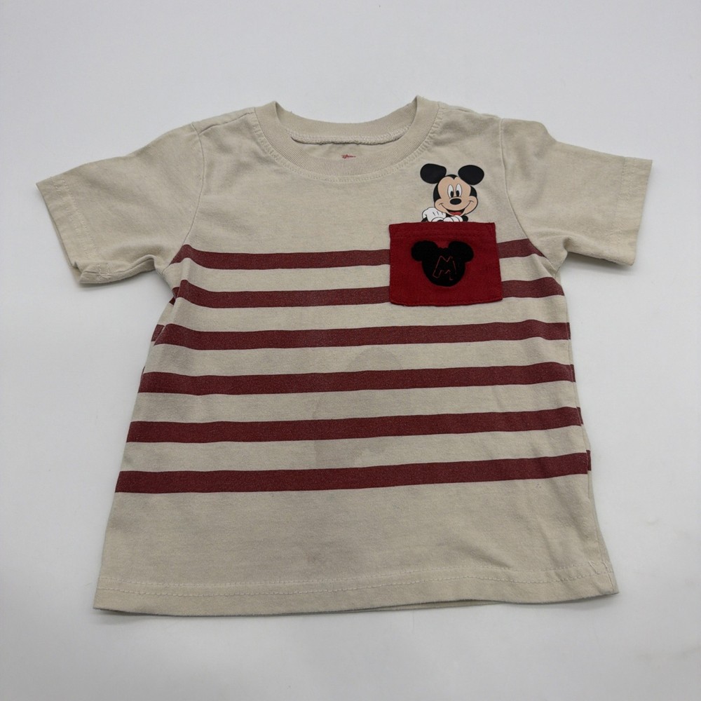 Disney Mickey T-shirt Toddler Boys Size 3T Graphic Print Pocket Logo .#45035