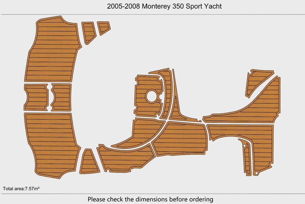 2006 Monterey 350 Sport Yacht Cockpit Swim Platform EVA Pad Foam Teak Deck Floor