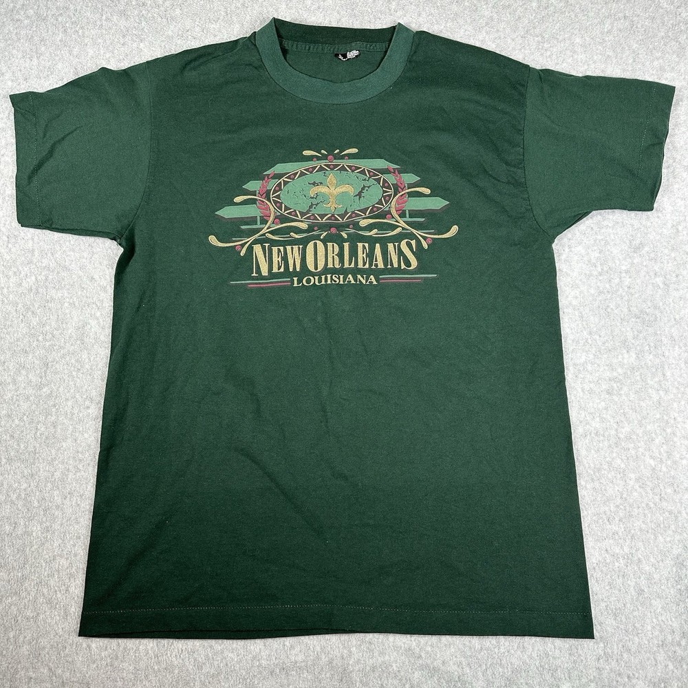 Louisiana New Orleans Vintage Single Stitch T-Shirt Men's Size Large Made In USA