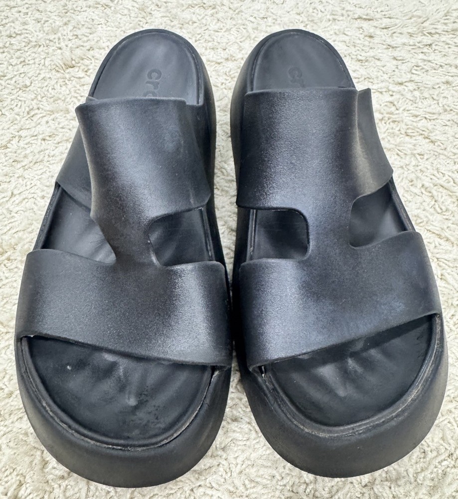 Crocs Womens Getaway Chunky Platform Sandal Flip Flop Size 10 Black Comfort Y2K