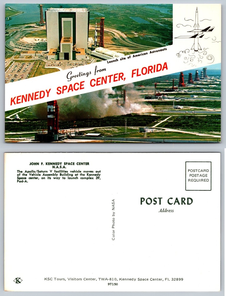 Kennedy Space Center Florida Rocket Launch Postcard