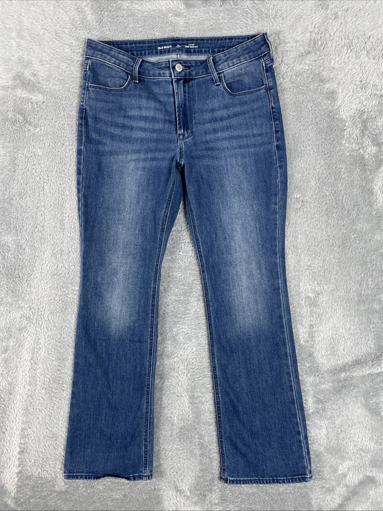 Old Navy Jeans Women's 10 Short Blue Wow Bootcut Mid Rise Stretch Denim Pants