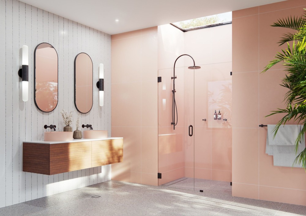 Illume 78H x 54-3/4W Bronze Hinged Glass Door by Glass Warehouse