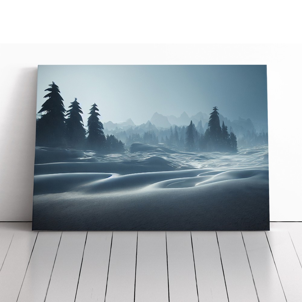 Magnificent Winter Mountains Canvas Wall Art Print Framed Picture Home Decor
