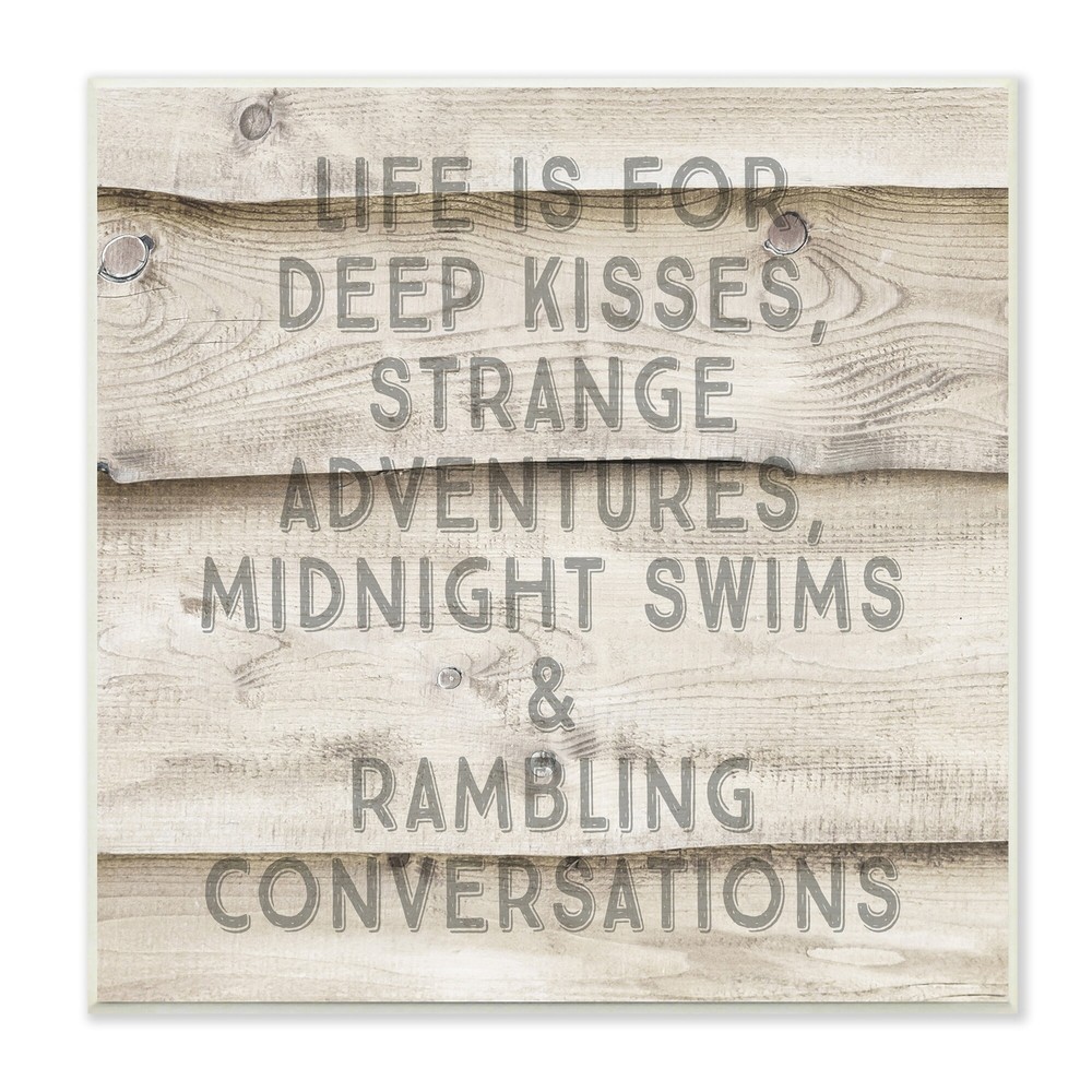 Stylish Romantic Motivational Phrase Wood Wall Art with Rustic Grain Design