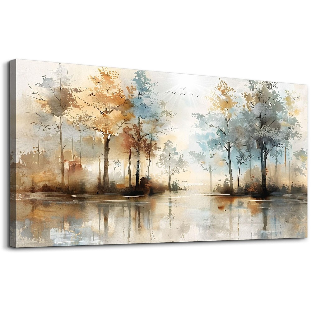 Large Wall Decor For Living Room Framed Wall Art for Bedroom Abstract Tree Pa...
