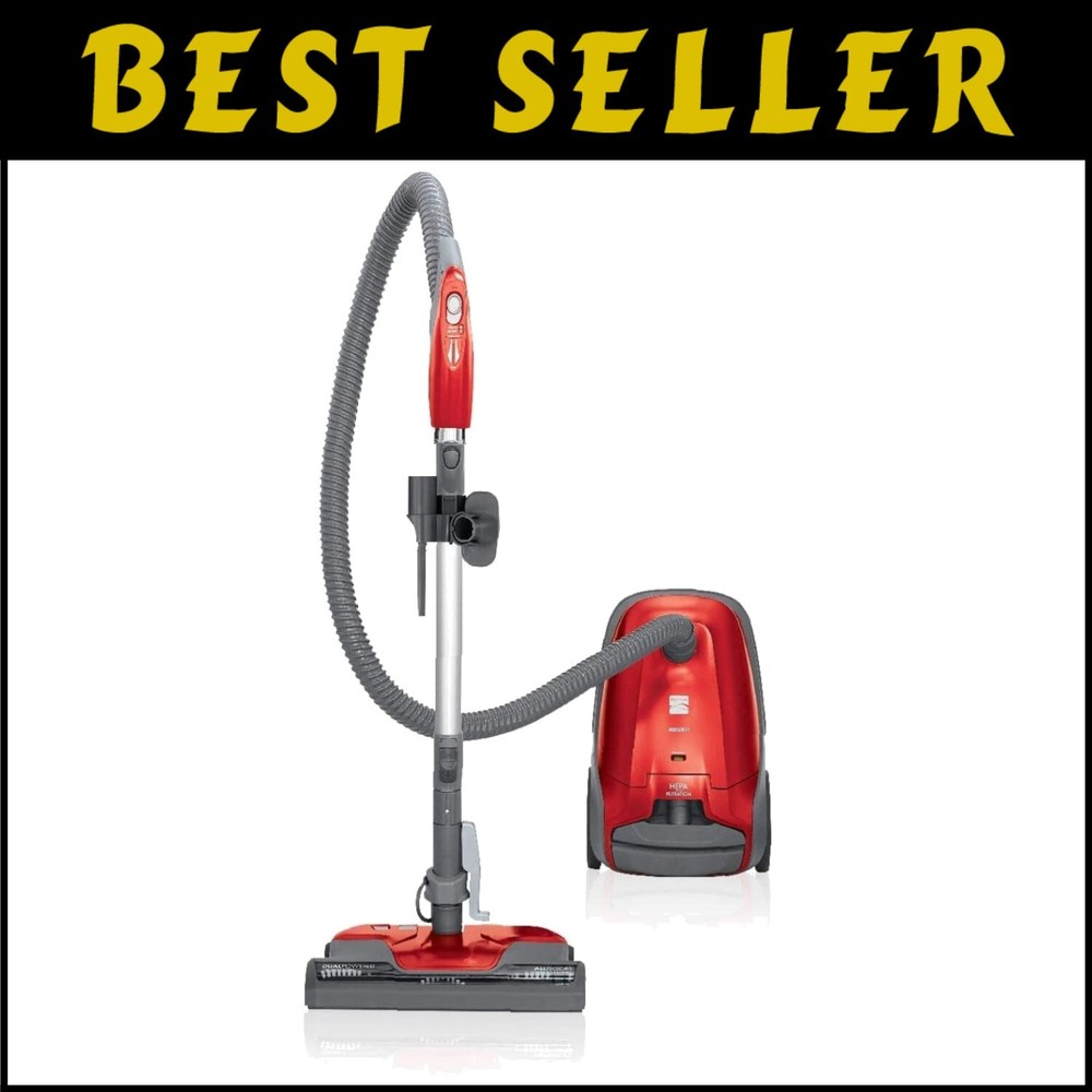 Powerful Bagged Canister Vacuum with Triple HEPA Filtration & Tools  