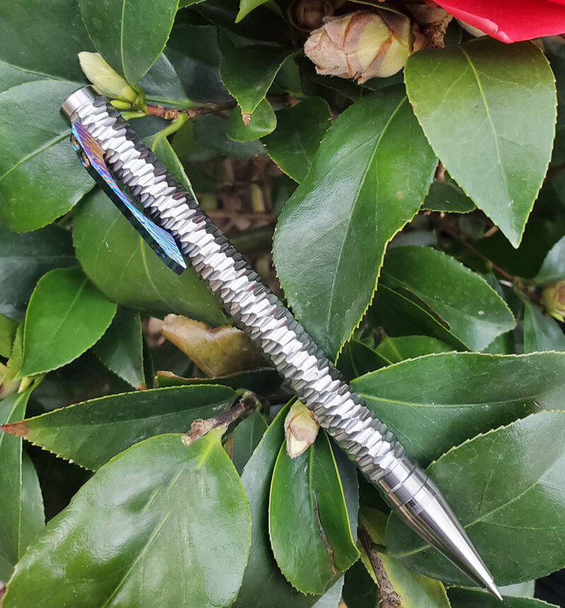 Solid Titanium Damascus Clip Signature Pen SCHMIDT Mechanical Pencil 0.7mm Pen