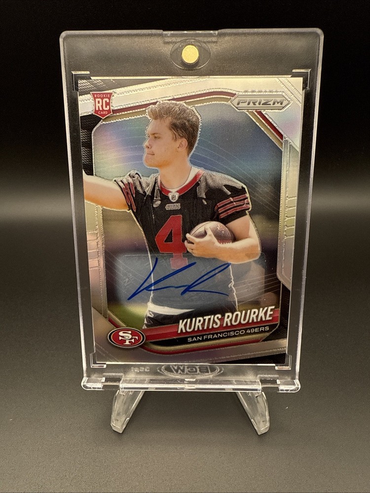 2025 Panini Prizm Football Kurtis Rourke True SILVER Rookie Auto 🔥 RC 49ers