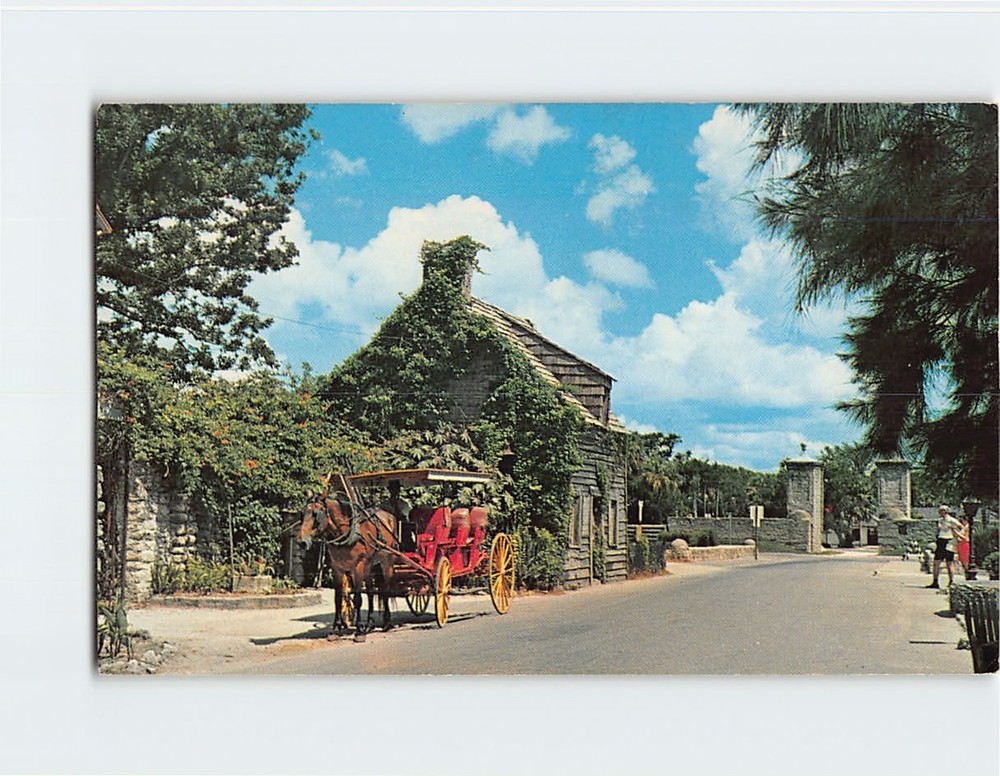 Postcard City Gate and Oldest Wooden Schoolhouse Saint St. Augustine Florida USA