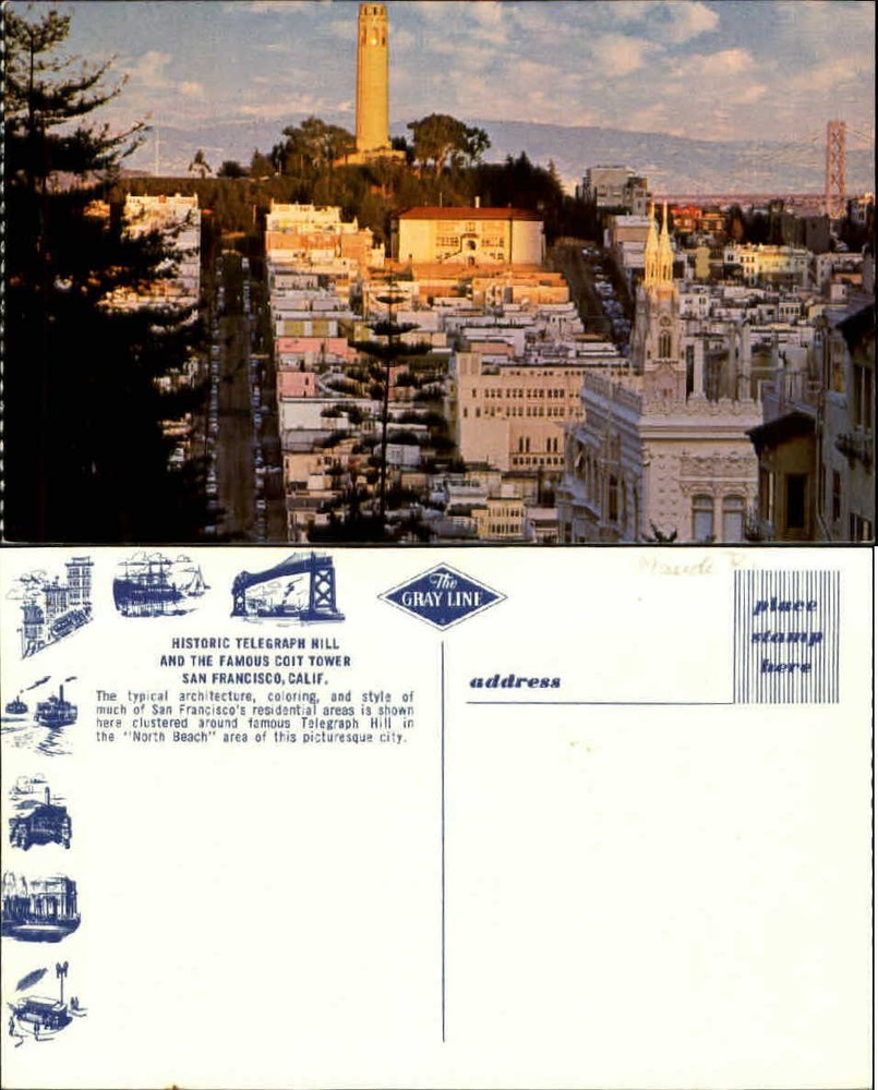 Telegraph Hill Coit Tower Golden Gate Bridge San Francisco California Gray Line