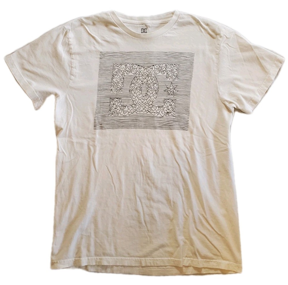 DC Shoes Men's White Graphic Logo T-Shirt Crew Neck Short Sleeve Medium Cotton
