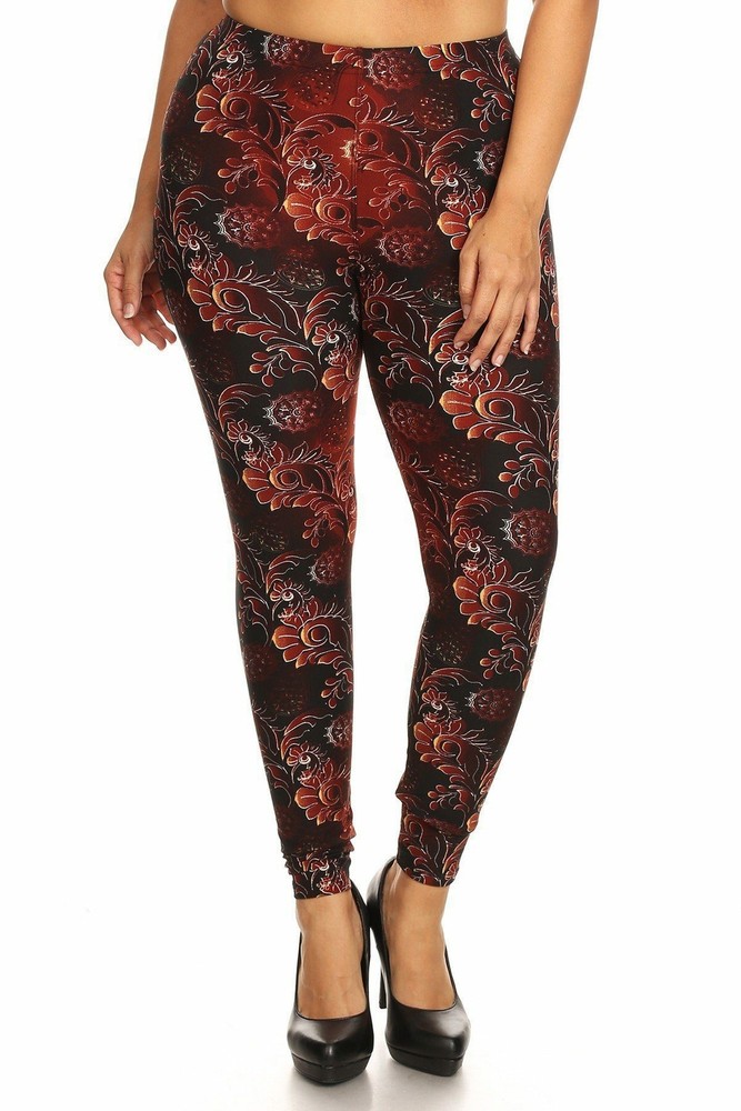 Abstract Print Full-Length Legging with Stylish Design-image