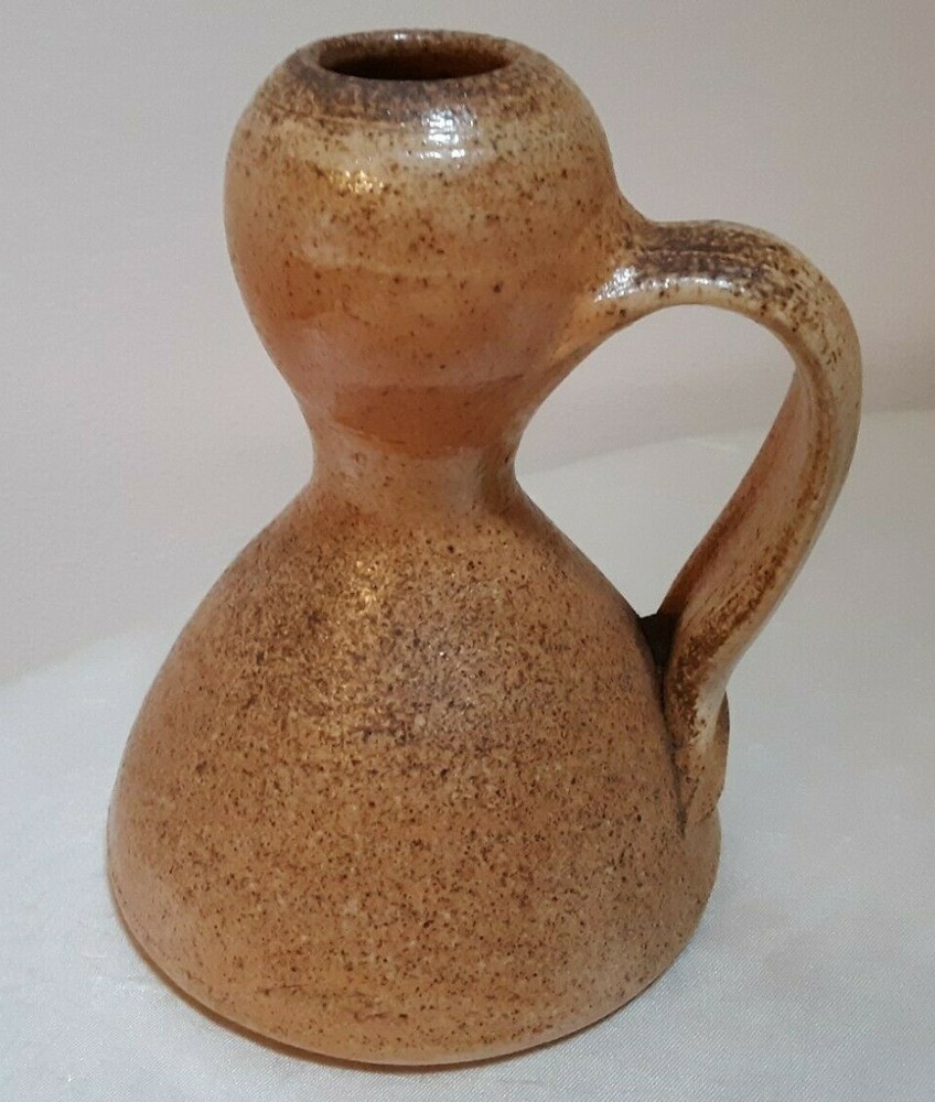 Jugtown Salt Glazed Handled Jug North Carolina Pottery signed Flanery 5