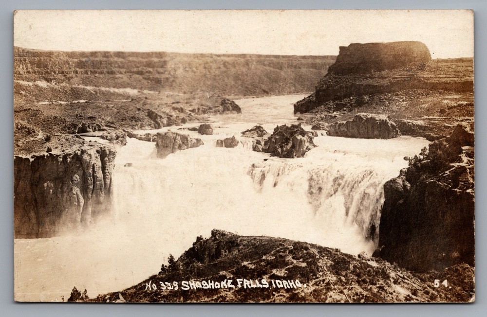 Shoshone Falls  Snake River Twin Falls Idaho ID RPPC Photo Postcard c1900s