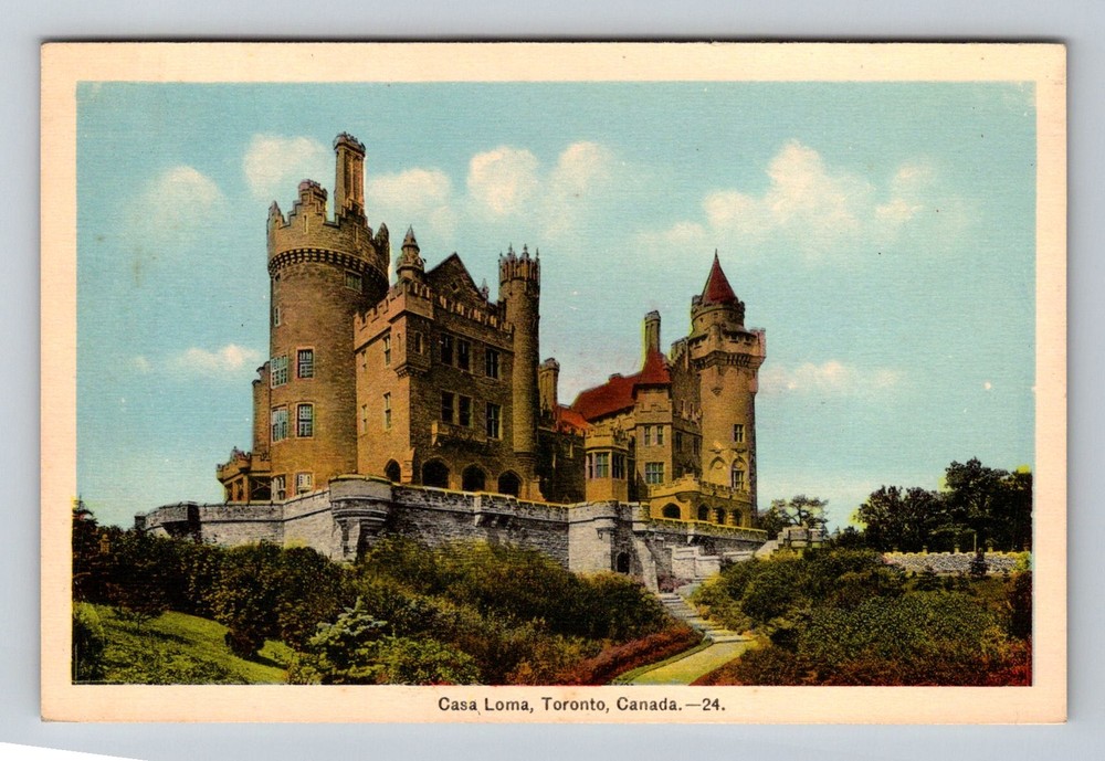 Canada- Toronto Ontario Casa Loma Gothic Mansion Souvenir Old Vintage Postcard
