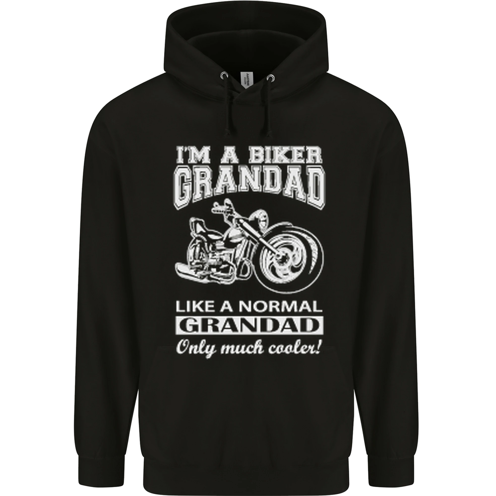 Biker Grandad Motorbike Grandparents Day Mens 80% Cotton Hoodie