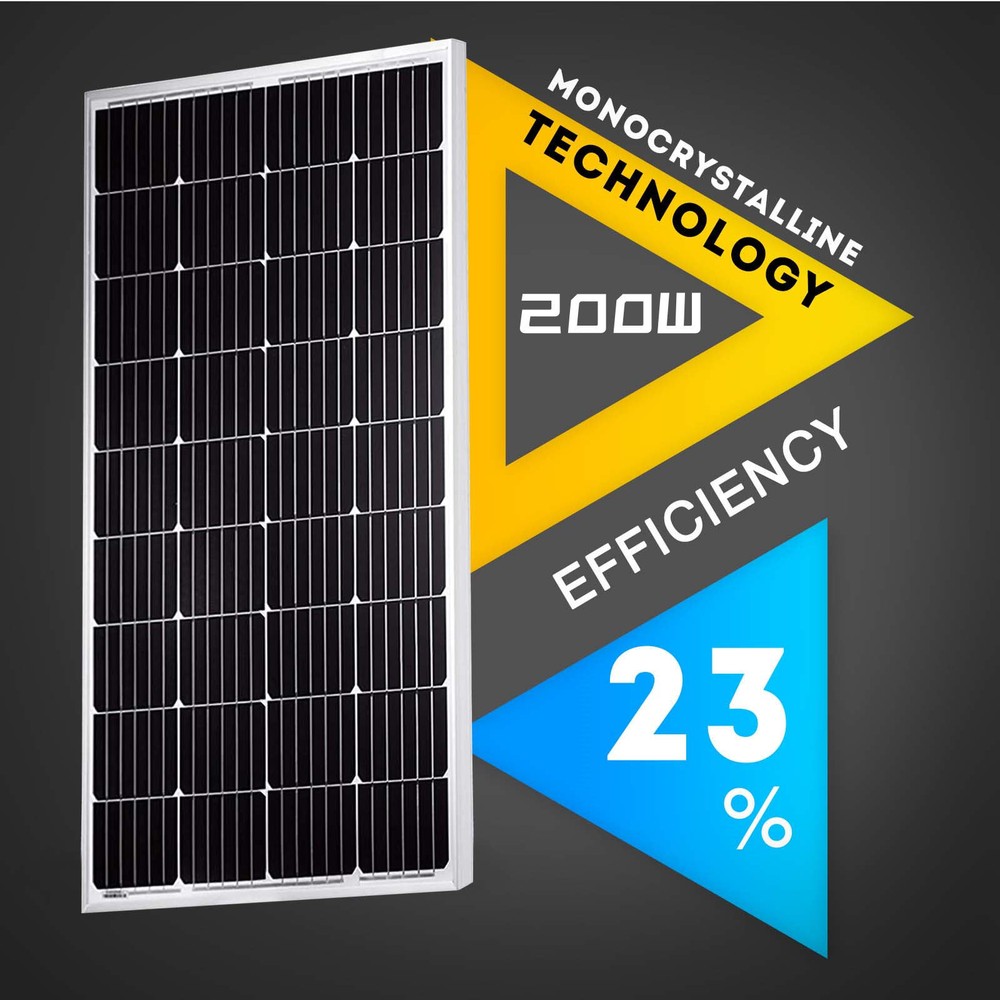 200W 12V Monocrystalline Solar Panel for Home RV Boat Off-Grid Power