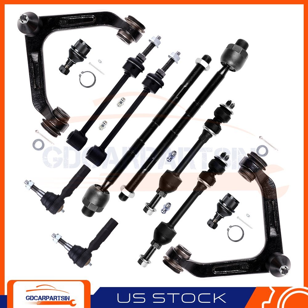 12x Control Arm Sway Bar Inner Outer Tie Rod Suspension Kit For 2003-2005 Dodge